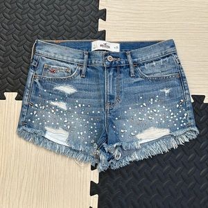 Hollister jeans denim shorts with gems size 1/W 25